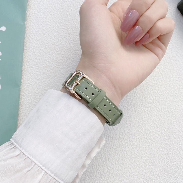 Plain Leather Watch Band For Apple Watch Ultra 49mm&Watch Ultra 2 49mm / Series 9&8&7 45mm / SE 3&SE 2&6&SE&5&4 44mm / 3&2&1 42mm(B) by bashfashion