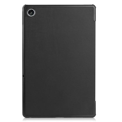For Lenovo Tab M10 Plus 10.6 3rd Gen 2022 Custer Texture 3-Fold Holder Smart Leather Tablet Case(Black) by bashfashion