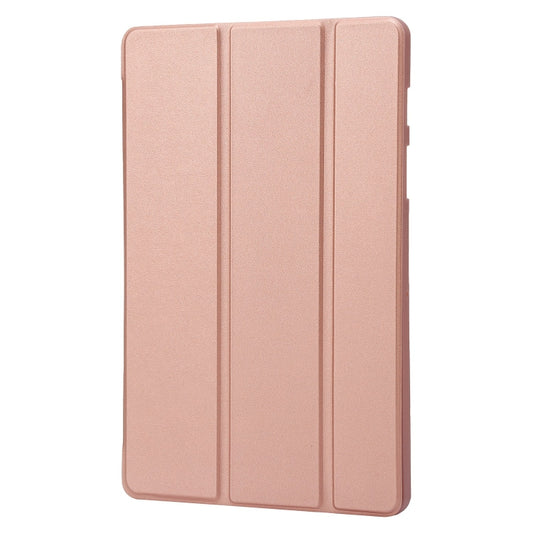 For Samsung Galaxy Tab S8 / S7 3-Fold Holder Silicone Leather Tablet Case(Rose Gold) by bashfashion