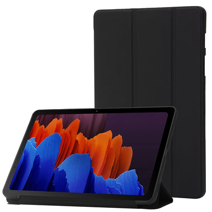 For Samsung Galaxy Tab S8 / S7 3-Fold Holder Silicone Leather Tablet Case(Black) by bashfashion