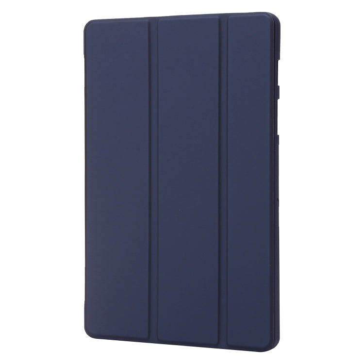 For Samsung Galaxy Tab S8+ / S7+ 3-Fold Holder Silicone Leather Tablet Case(Dark Blue) by bashfashion
