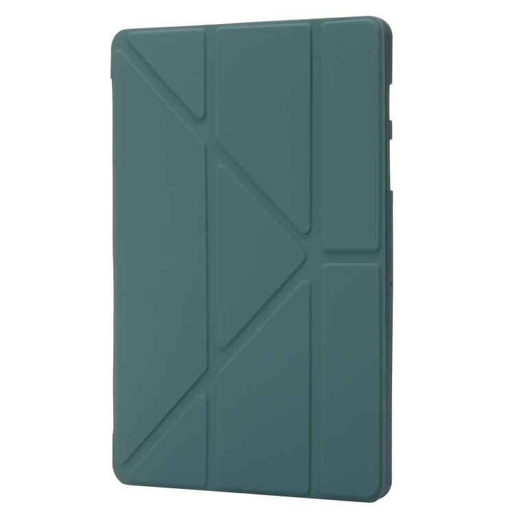 For Samsung Galaxy Tab S8+ / S7+ Deformation Silicone Leather Tablet Case(Dark Green) by bashfashion