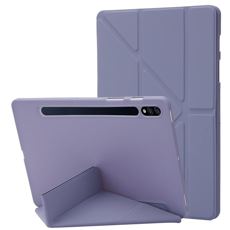 For Samsung Galaxy Tab S8+ / S7+ Deformation Silicone Leather Tablet Case(Purple) by bashfashion