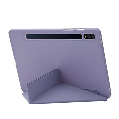 For Samsung Galaxy Tab S8+ / S7+ Deformation Silicone Leather Tablet Case(Purple) by bashfashion