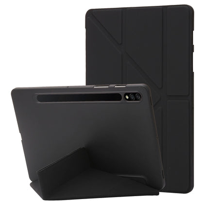 For Samsung Galaxy Tab S8+ / S7+ Deformation Silicone Leather Tablet Case(Black) by bashfashion