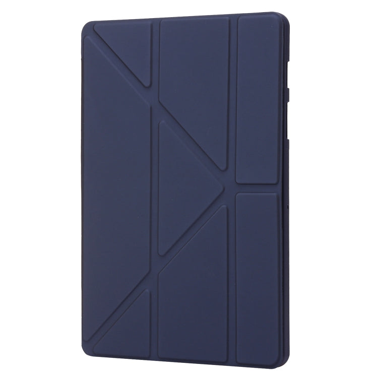 For Samsung Galaxy Tab S8+ / S7+ Deformation Silicone Leather Tablet Case(Dark Blue) by bashfashion