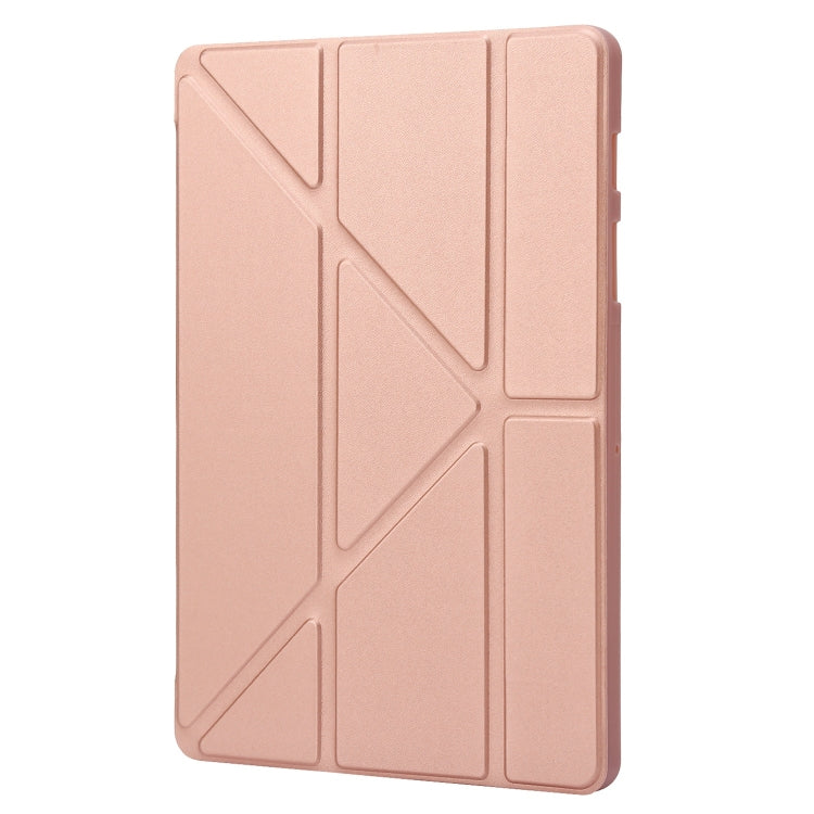For Samsung Galaxy Tab S8+ / S7+ Deformation Silicone Leather Tablet Case(Rose Gold) by bashfashion