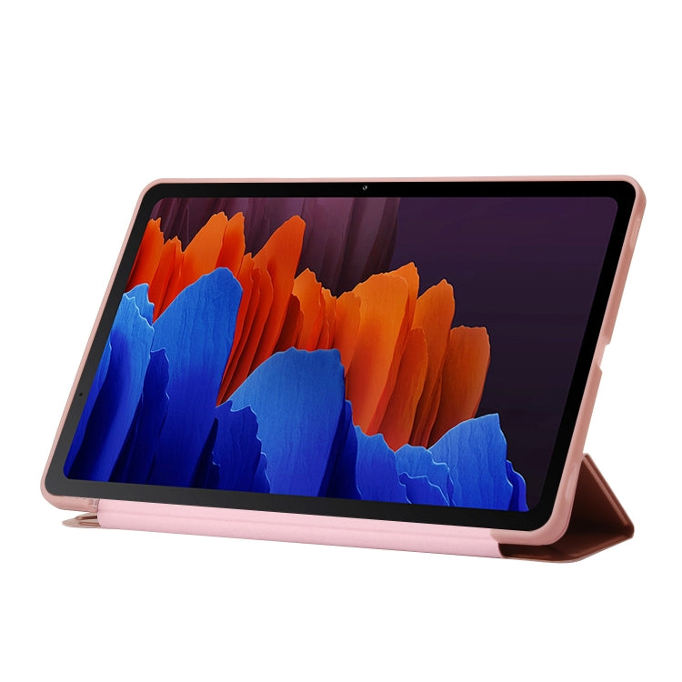 For Samsung Galaxy Tab S8+ / S7+ Deformation Silicone Leather Tablet Case(Rose Gold) by bashfashion