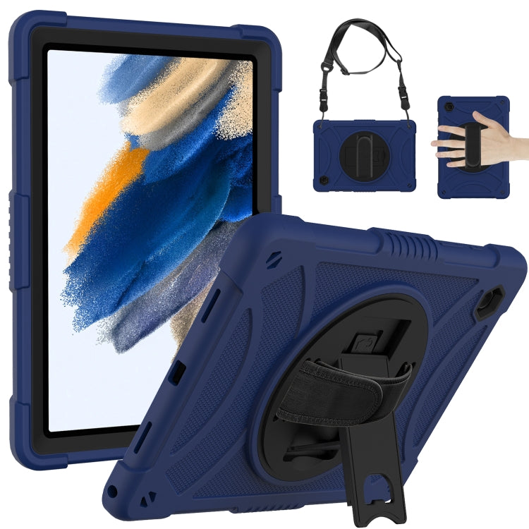 For Samsung Galaxy Tab A8 10.5 2021 Rotary Grab Silicone + PC Tablet Case(Navy Blue) by bashfashion