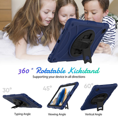 For Samsung Galaxy Tab A8 10.5 2021 Rotary Grab Silicone + PC Tablet Case(Navy Blue) by bashfashion