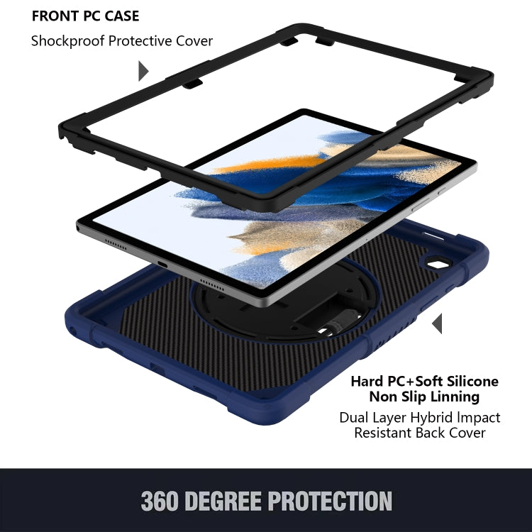 For Samsung Galaxy Tab A8 10.5 2021 Rotary Grab Silicone + PC Tablet Case(Navy Blue) by bashfashion
