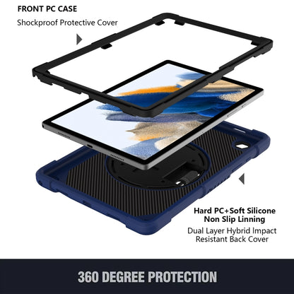 For Samsung Galaxy Tab A8 10.5 2021 Rotary Grab Silicone + PC Tablet Case(Navy Blue) by bashfashion