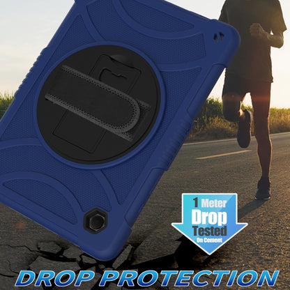 For Samsung Galaxy Tab A8 10.5 2021 Rotary Grab Silicone + PC Tablet Case(Navy Blue) by bashfashion