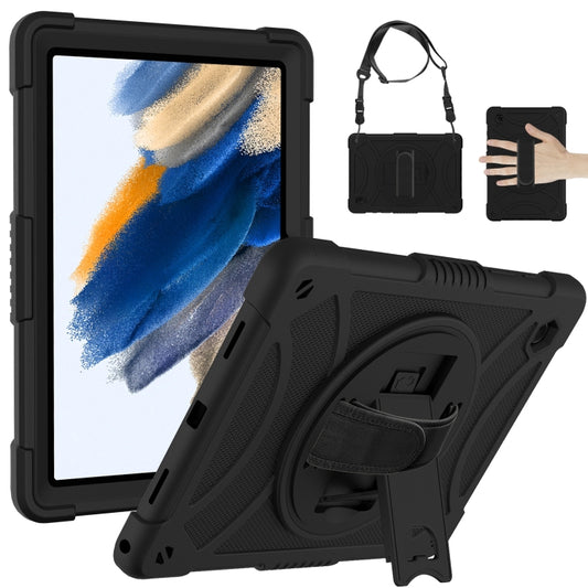 For Samsung Galaxy Tab A8 10.5 2021 Rotary Grab Silicone + PC Tablet Case(Black) by bashfashion