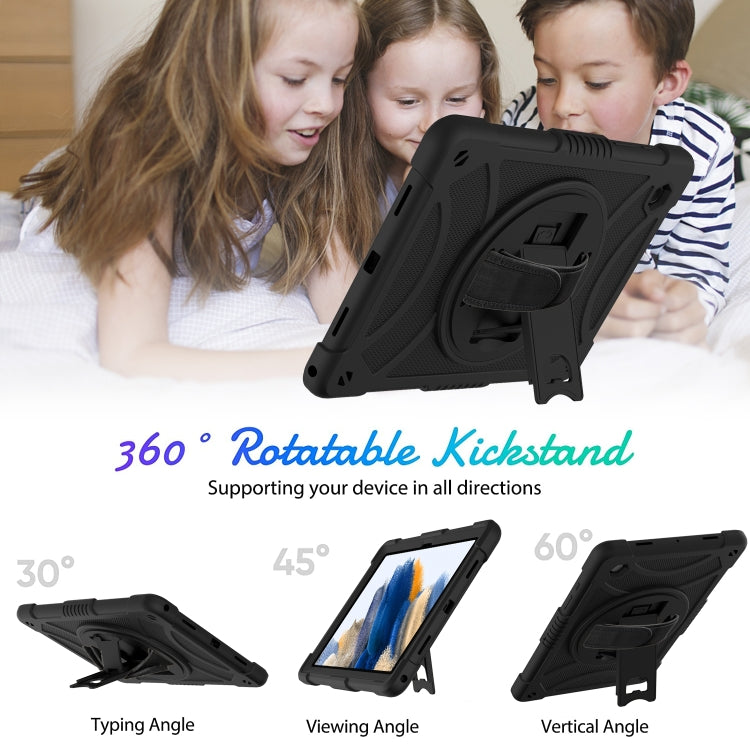 For Samsung Galaxy Tab A8 10.5 2021 Rotary Grab Silicone + PC Tablet Case(Black) by bashfashion