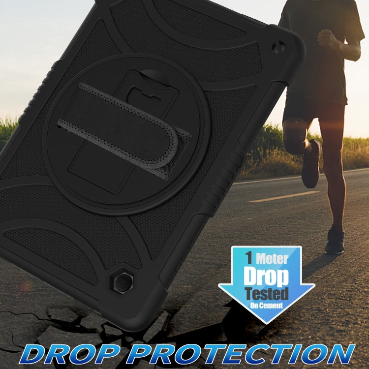 For Samsung Galaxy Tab A8 10.5 2021 Rotary Grab Silicone + PC Tablet Case(Black) by bashfashion