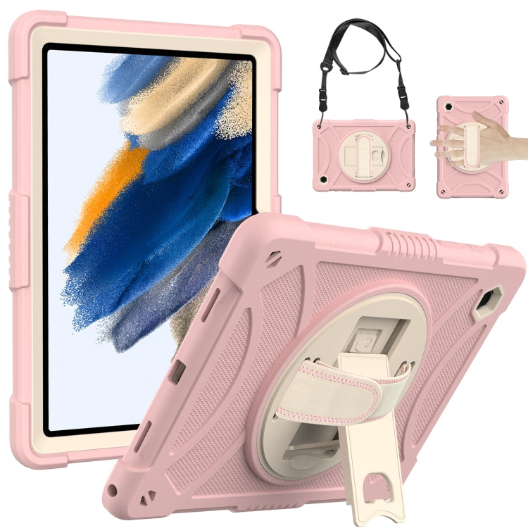 For Samsung Galaxy Tab A8 10.5 2021 Rotary Grab Silicone + PC Tablet Case(Rose Gold) by bashfashion