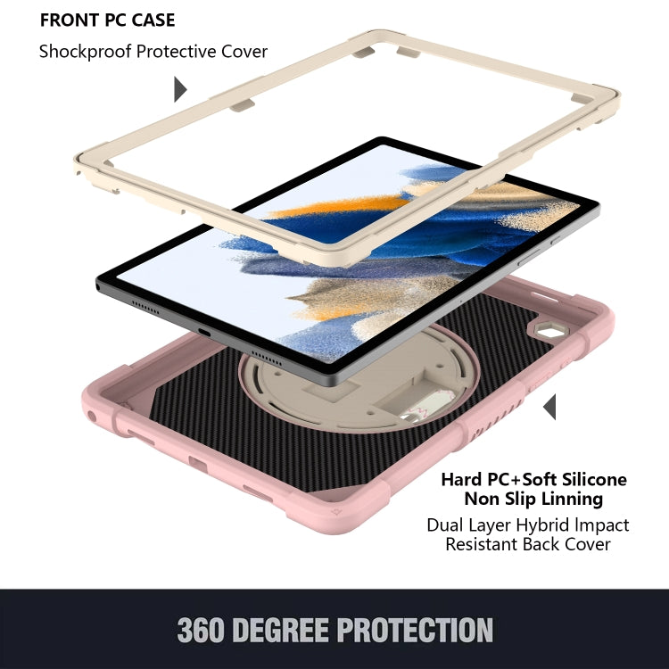 For Samsung Galaxy Tab A8 10.5 2021 Rotary Grab Silicone + PC Tablet Case(Rose Gold) by bashfashion