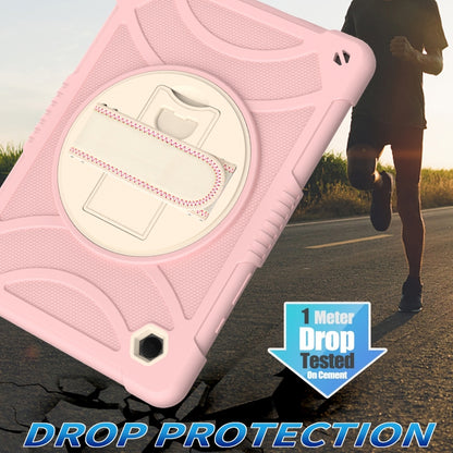 For Samsung Galaxy Tab A8 10.5 2021 Rotary Grab Silicone + PC Tablet Case(Rose Gold) by bashfashion