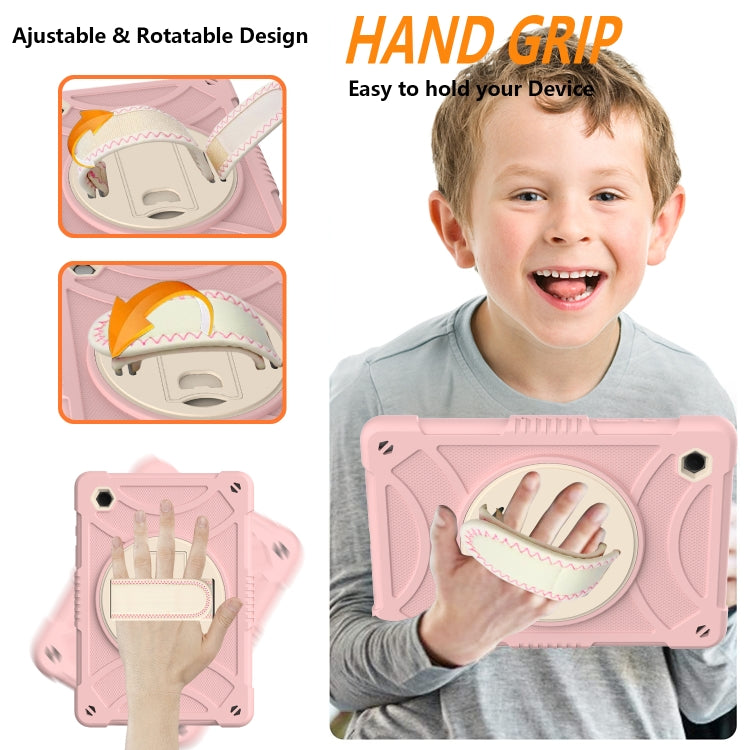 For Samsung Galaxy Tab A8 10.5 2021 Rotary Grab Silicone + PC Tablet Case(Rose Gold) by bashfashion