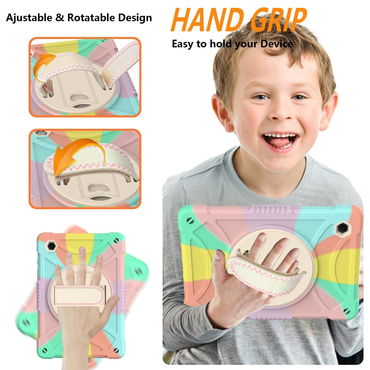 For Samsung Galaxy Tab A8 10.5 2021 Rotary Grab Silicone + PC Tablet Case(Colorful) by bashfashion
