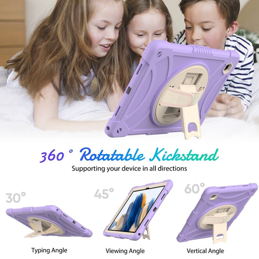 For Samsung Galaxy Tab A8 10.5 2021 Rotary Grab Silicone + PC Tablet Case(Purple) by bashfashion