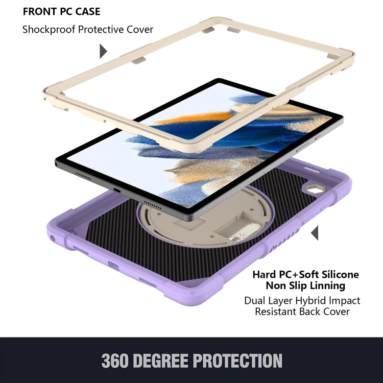 For Samsung Galaxy Tab A8 10.5 2021 Rotary Grab Silicone + PC Tablet Case(Purple) by bashfashion