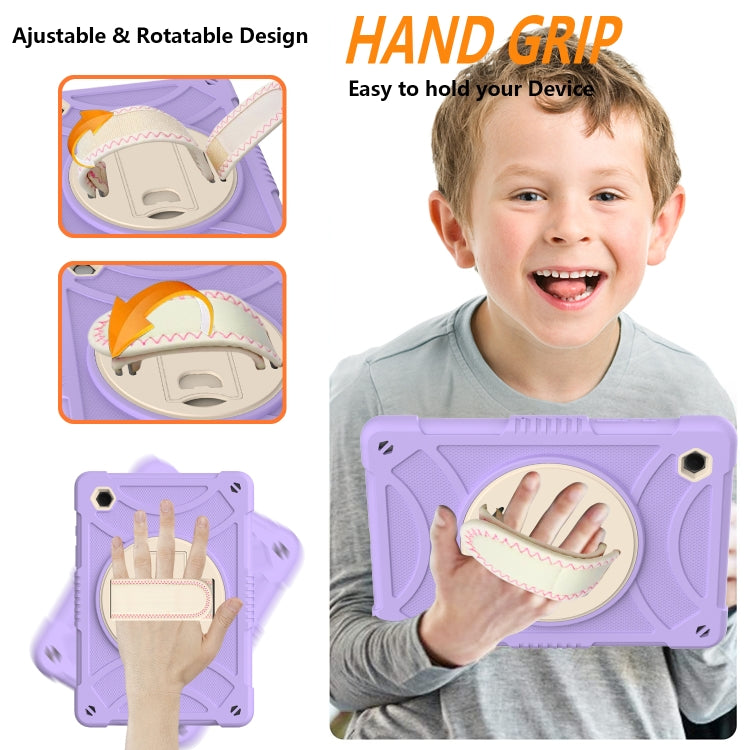 For Samsung Galaxy Tab A8 10.5 2021 Rotary Grab Silicone + PC Tablet Case(Purple) by bashfashion