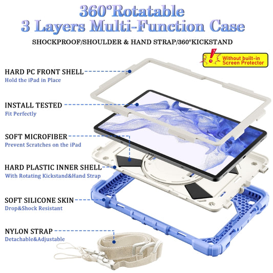 For Samsung Galaxy Tab S8 / Tab S7 Contrast Color Robot Silicone + PC Tablet Case(Lotus Root Purple Beige) by bashfashion