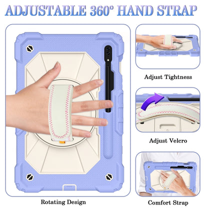 For Samsung Galaxy Tab S8 / Tab S7 Contrast Color Robot Silicone + PC Tablet Case(Lotus Root Purple Beige) by bashfashion