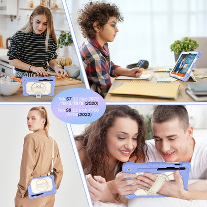 For Samsung Galaxy Tab S8 / Tab S7 Contrast Color Robot Silicone + PC Tablet Case(Lotus Root Purple Beige) by bashfashion