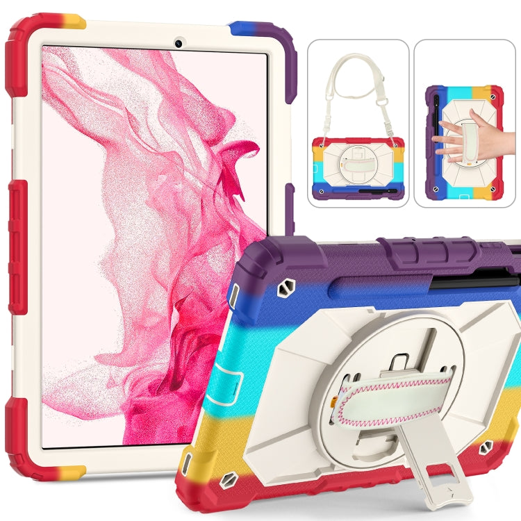 For Samsung Galaxy Tab S8 / Tab S7 Contrast Color Robot Silicone + PC Tablet Case(Colorful Red)) by bashfashion