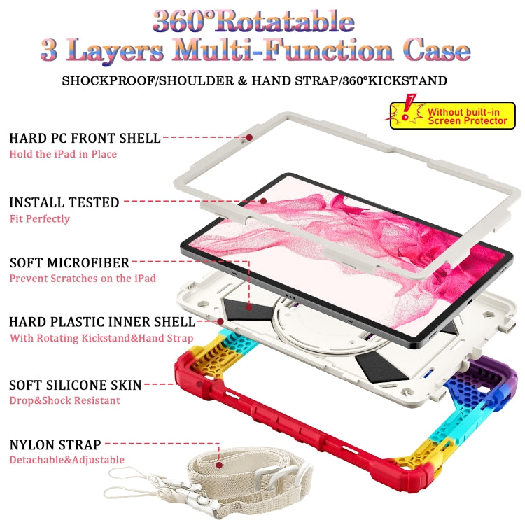 For Samsung Galaxy Tab S8 / Tab S7 Contrast Color Robot Silicone + PC Tablet Case(Colorful Red)) by bashfashion