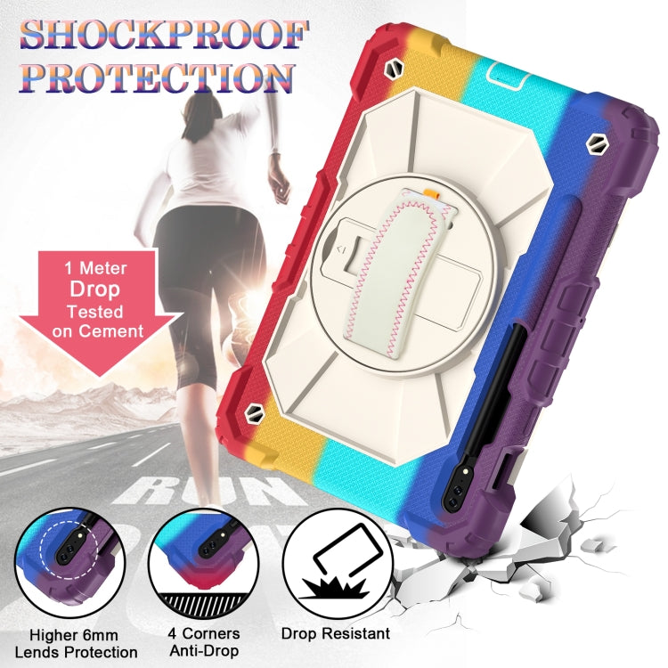 For Samsung Galaxy Tab S8 / Tab S7 Contrast Color Robot Silicone + PC Tablet Case(Colorful Red)) by bashfashion