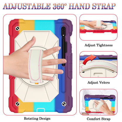 For Samsung Galaxy Tab S8 / Tab S7 Contrast Color Robot Silicone + PC Tablet Case(Colorful Red)) by bashfashion