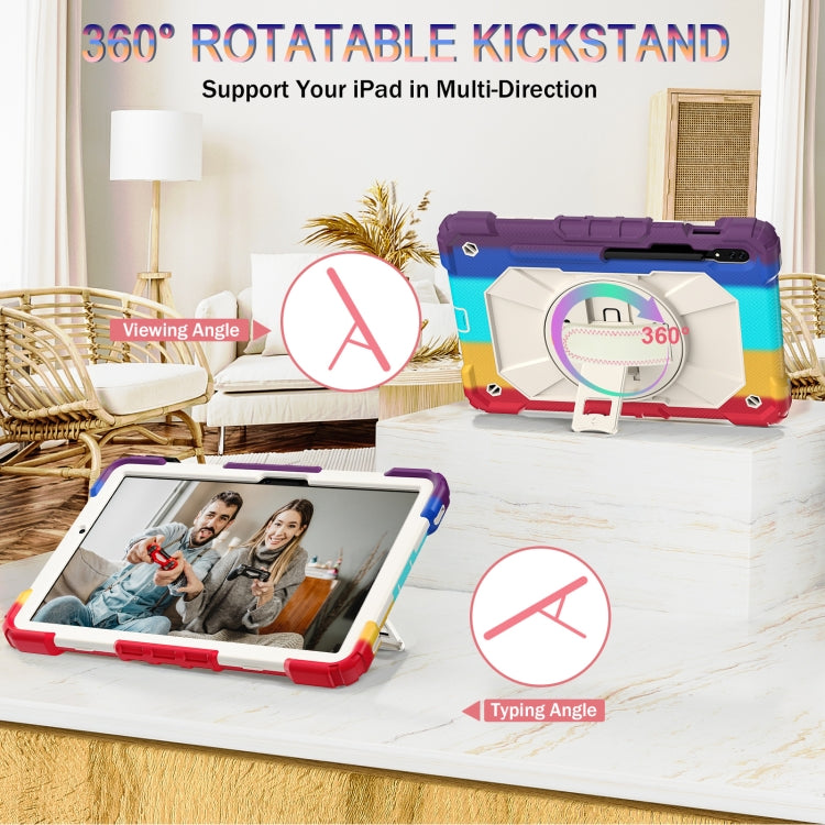 For Samsung Galaxy Tab S8 / Tab S7 Contrast Color Robot Silicone + PC Tablet Case(Colorful Red)) by bashfashion