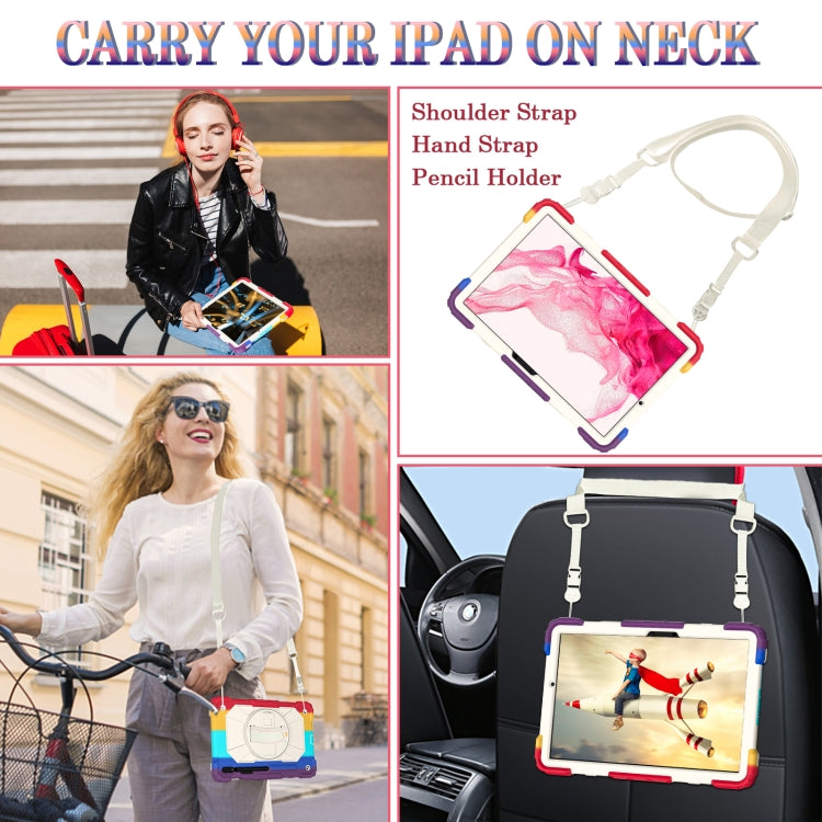 For Samsung Galaxy Tab S8 / Tab S7 Contrast Color Robot Silicone + PC Tablet Case(Colorful Red)) by bashfashion