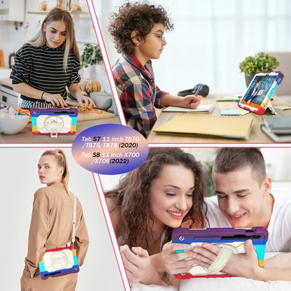 For Samsung Galaxy Tab S8 / Tab S7 Contrast Color Robot Silicone + PC Tablet Case(Colorful Red)) by bashfashion