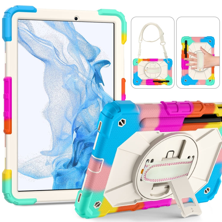 For Samsung Galaxy Tab S8 / Tab S7 Contrast Color Robot Silicone + PC Tablet Case(Colorful Blue) by bashfashion