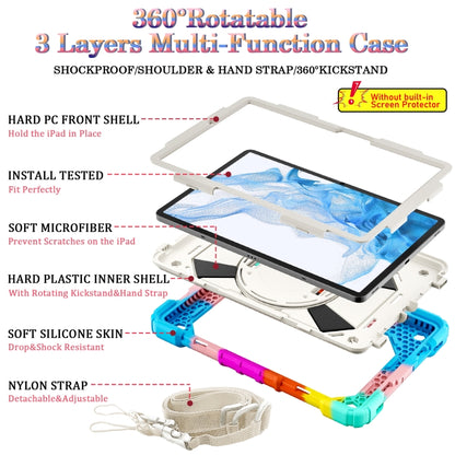 For Samsung Galaxy Tab S8 / Tab S7 Contrast Color Robot Silicone + PC Tablet Case(Colorful Blue) by bashfashion