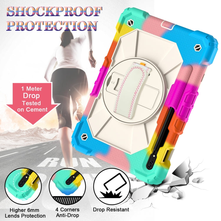 For Samsung Galaxy Tab S8 / Tab S7 Contrast Color Robot Silicone + PC Tablet Case(Colorful Blue) by bashfashion