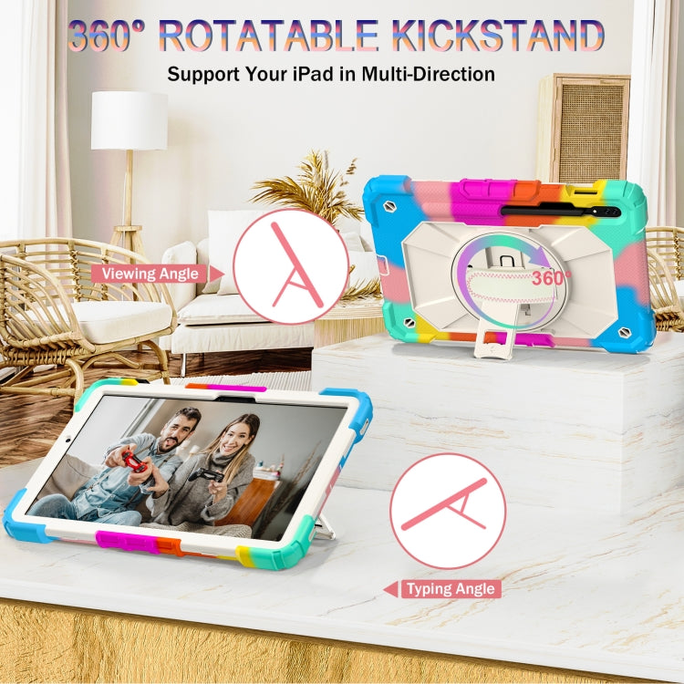 For Samsung Galaxy Tab S8 / Tab S7 Contrast Color Robot Silicone + PC Tablet Case(Colorful Blue) by bashfashion