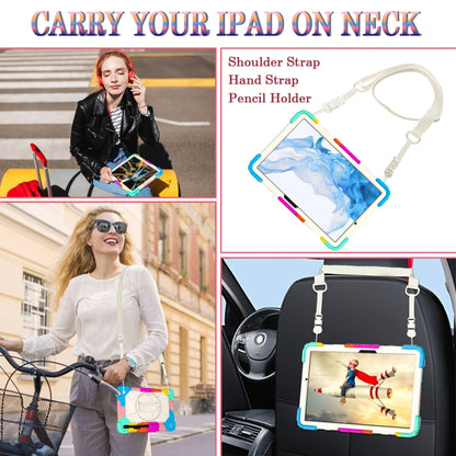 For Samsung Galaxy Tab S8 / Tab S7 Contrast Color Robot Silicone + PC Tablet Case(Colorful Blue) by bashfashion