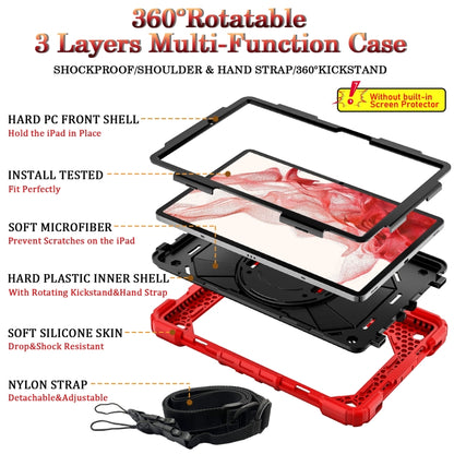 For Samsung Galaxy Tab S8 / Tab S7 Contrast Color Robot Silicone + PC Tablet Case(Red+Black) by bashfashion