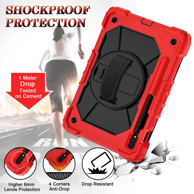 For Samsung Galaxy Tab S8 / Tab S7 Contrast Color Robot Silicone + PC Tablet Case(Red+Black) by bashfashion