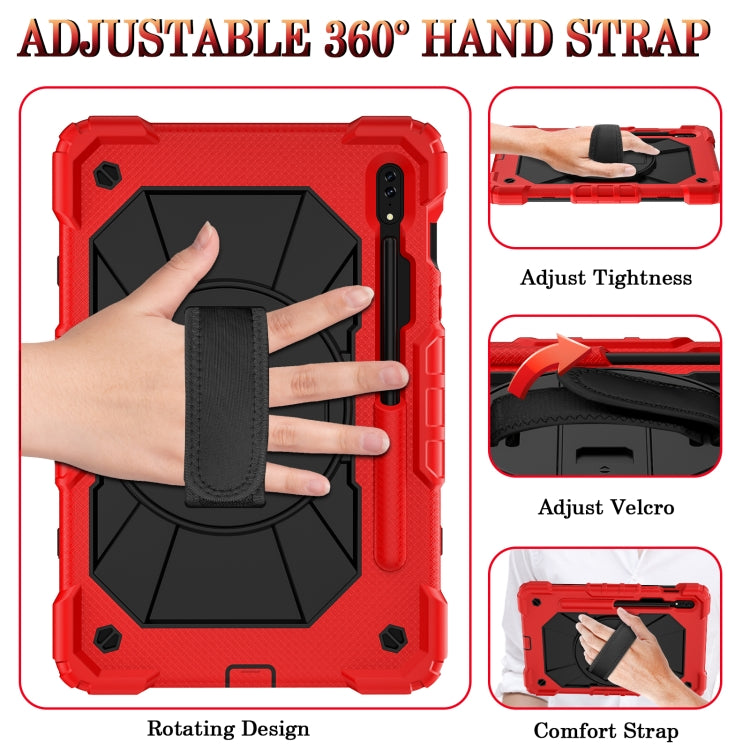 For Samsung Galaxy Tab S8 / Tab S7 Contrast Color Robot Silicone + PC Tablet Case(Red+Black) by bashfashion