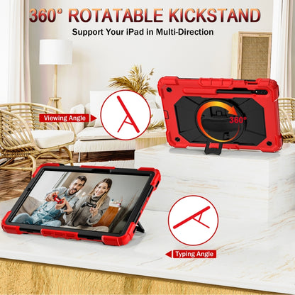 For Samsung Galaxy Tab S8 / Tab S7 Contrast Color Robot Silicone + PC Tablet Case(Red+Black) by bashfashion