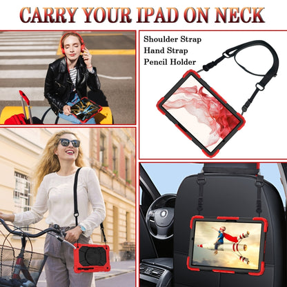 For Samsung Galaxy Tab S8 / Tab S7 Contrast Color Robot Silicone + PC Tablet Case(Red+Black) by bashfashion