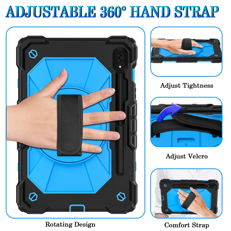 For Samsung Galaxy Tab S8 / Tab S7 Contrast Color Robot Silicone + PC Tablet Case(Black+Blue) by bashfashion