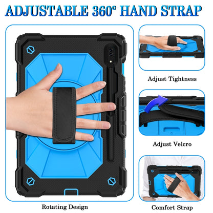 For Samsung Galaxy Tab S8 / Tab S7 Contrast Color Robot Silicone + PC Tablet Case(Black+Blue) by bashfashion